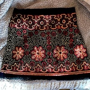 Sequined Chelsea and violet skirt